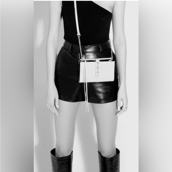 $178 REBECCA MINKOFF Black Leather Multi Studded Wallet Purse Crossbody NWT - Picture 2 of 16